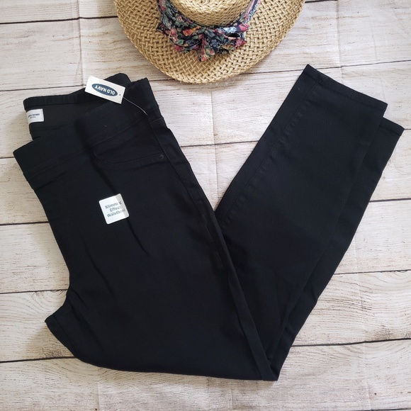 Old Navy Denim - OLD NAVY black mid rise super skinny jeans 16